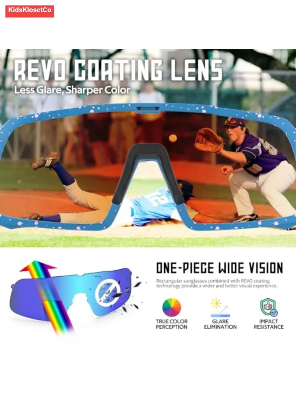 Youth TR90 Polarized Sports Sunglasses UV400 Ages 8-14